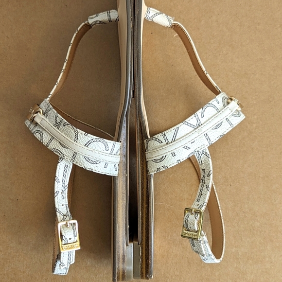 Calvin Klein Soley Monogram White with Logo Strap Back Women's Sandals - Picture 3 of 9